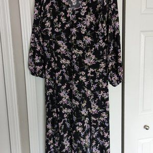 Miss Selfridge long sleeve button up maxi dress in trailing floral